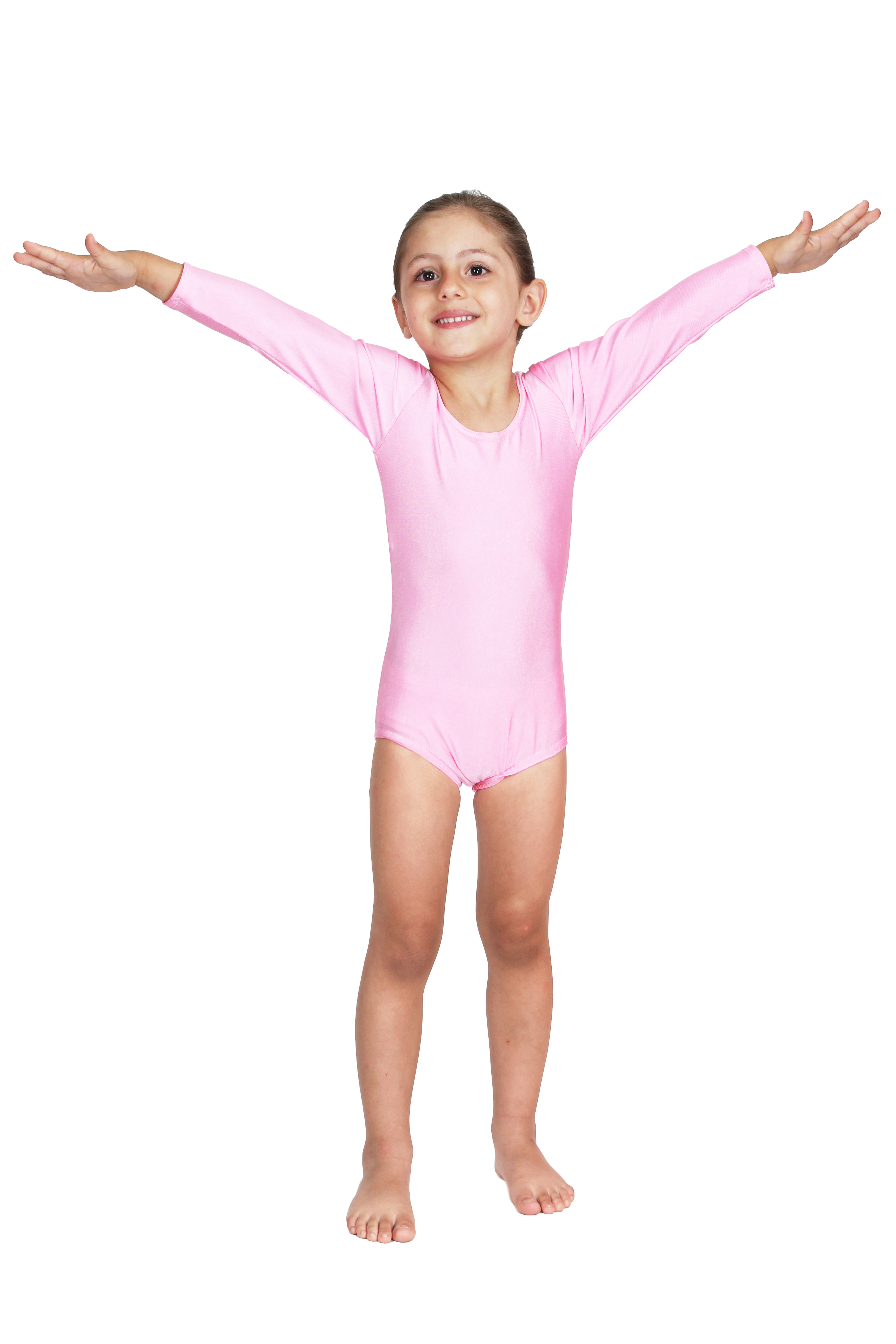 BODY DANZA LYCRA MANICA LUNGA ROSA BABY